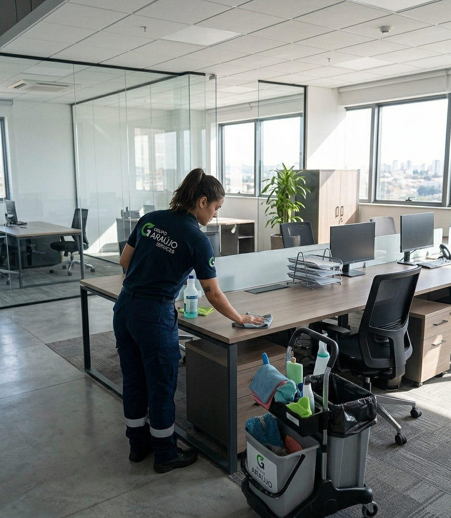 Limpeza e conservação em ambiente corporativo